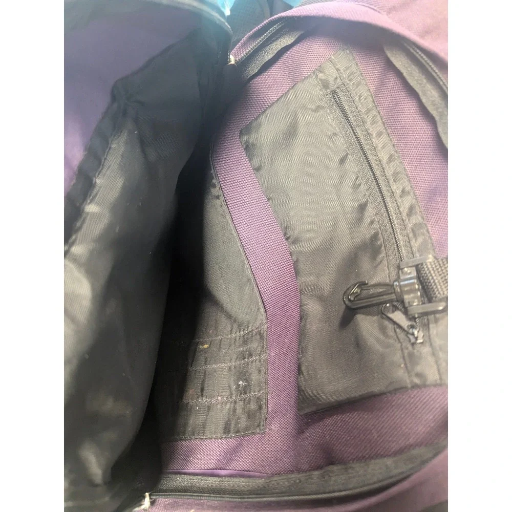 Vintage Coldwater Canyon Purple Black Multi Pocket Backpack 1990s Daypack